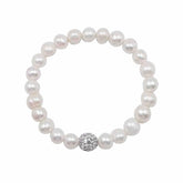 Pulsera de Perlas de rio con Dije de Cristal